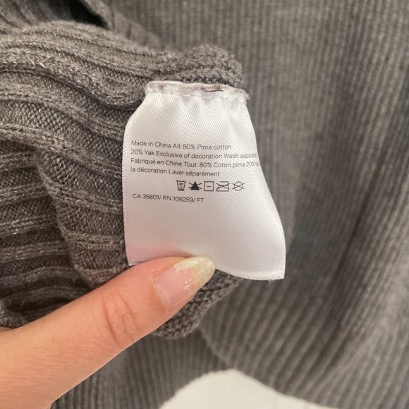 Lululemon Cozy Calling Turtleneck Ribbed Sweater - Cotton / Yak - Gray - L - Picture 7 of 10